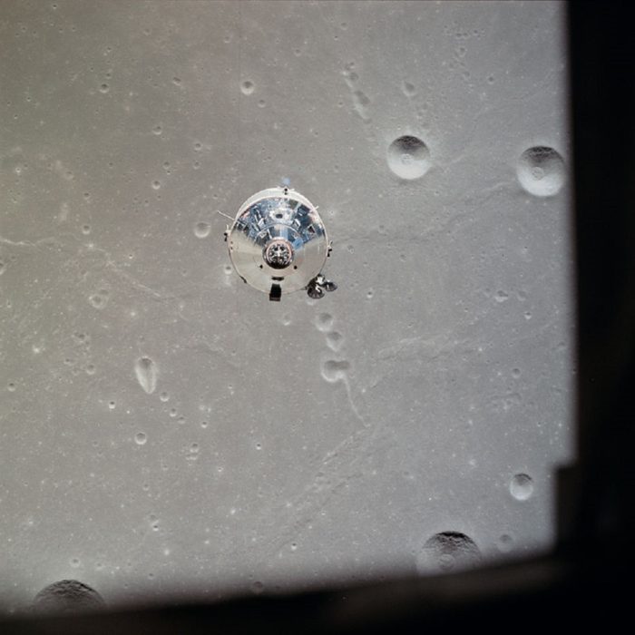 The Moon Lander as seen from the orbiting vehicle 