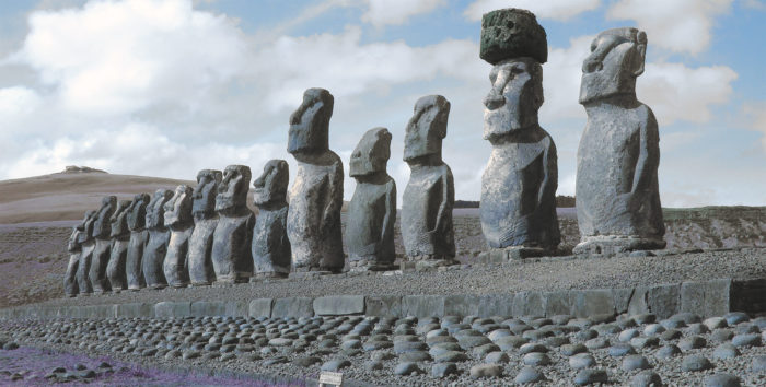 A picture of the Easter Island Heads