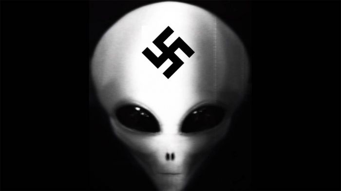 Alien face with Swastika