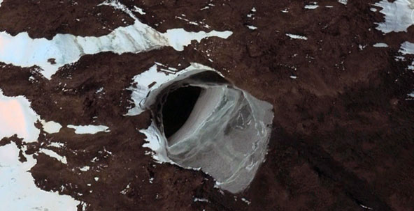 An apparent Nazi underground base in Antarctica.