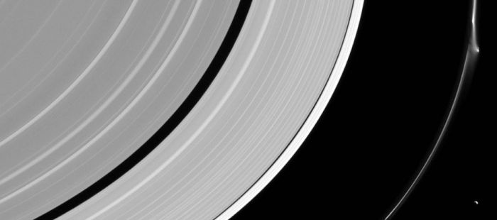 Saturn F-Ring showing anomaly