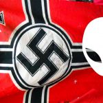 Third Reich flag with alien face on flag