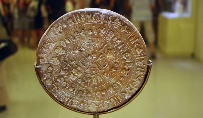Close-up of the Phaistos Disc