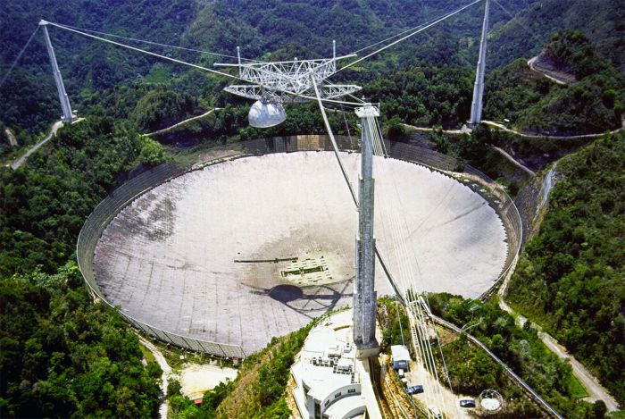The Arecibo telescope, which is also used by SETI and the SETI@HOME project. This was also featured in James Bond's Goldeneye.