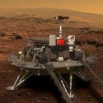 Artist impression of the Chinese rover on the surface of Mars.