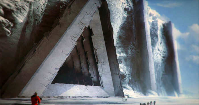 Artist's drawing of "Base 211" in the Antarctic.