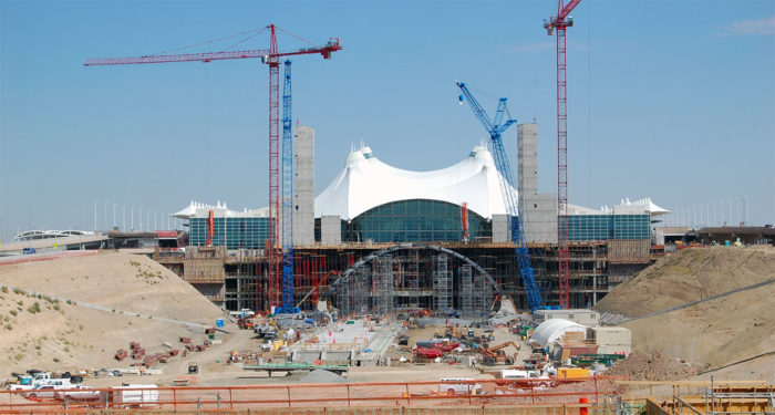 Construction of Denver International Airport.