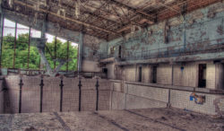 An abandoned swimming pool in Pripyat.