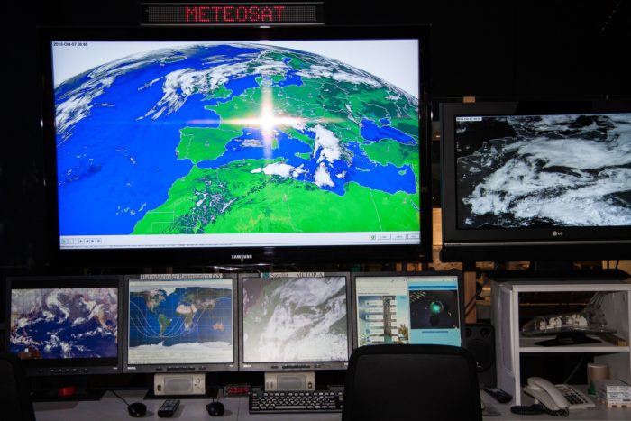 Picture showing monitors watching the weather