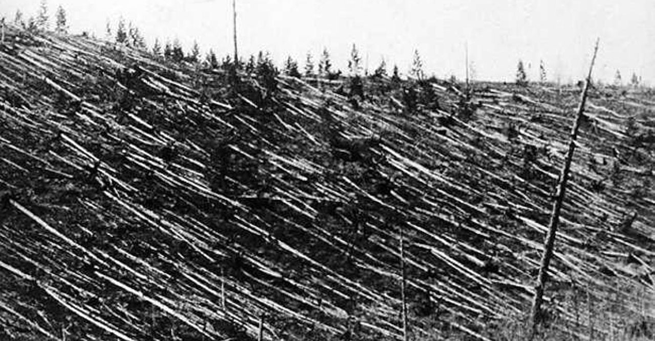 Tunguska flattened trees.