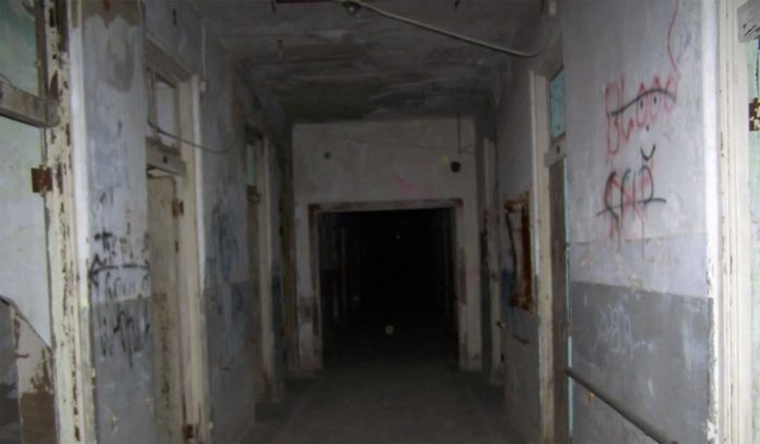 Inside a derelict sanatorium.