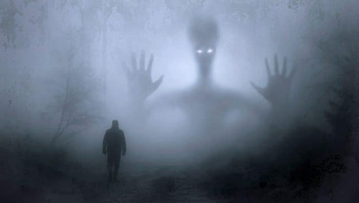 A depiction of a paranormal alien