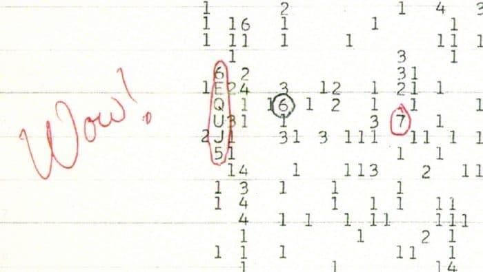 Image of the famous Wow! Signal