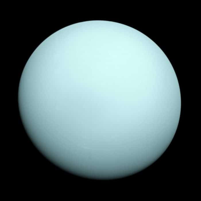Close-up view of Uranus