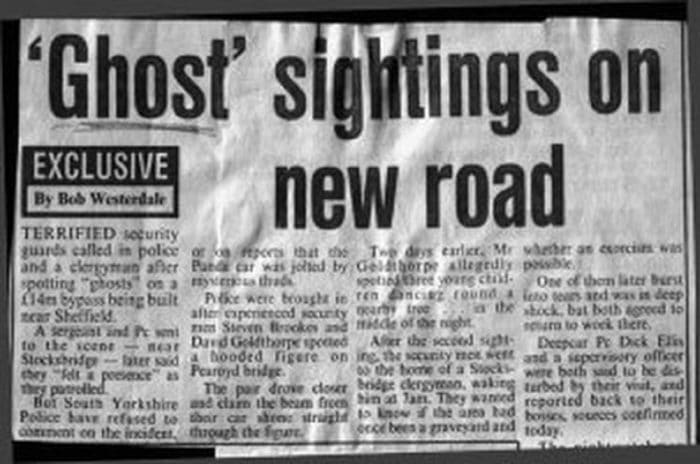 Newspaper clipping regarding the Stocksbridge Bypass