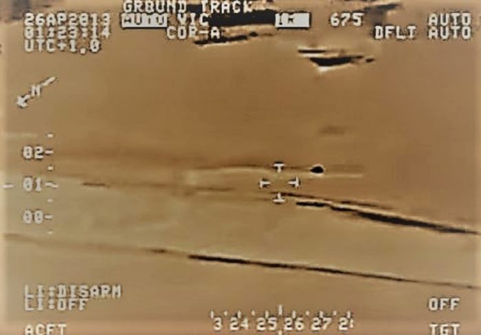 Military gun footage showing a UFO