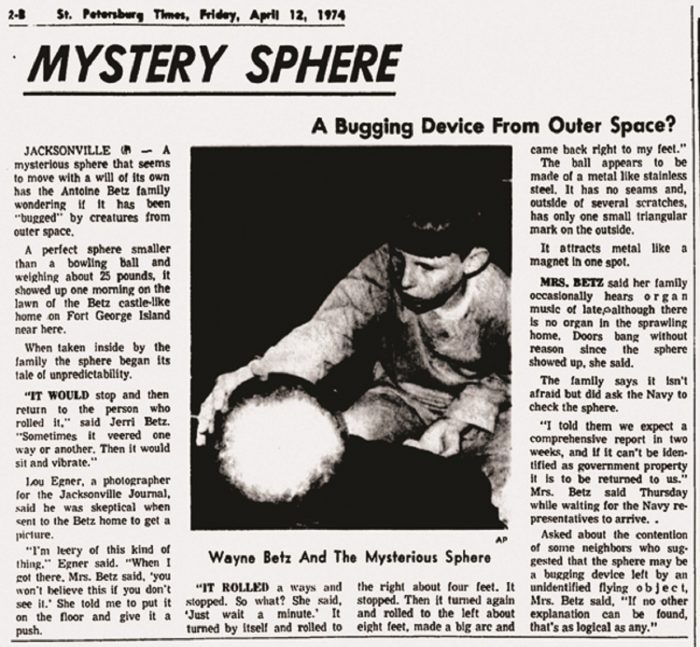 Betz Sphere Newspaper April 1974