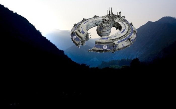 Tujunga Canyon with a superimposed UFO