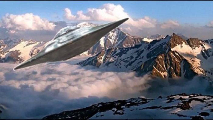 A depiction of a UFO Caucasus Mountains