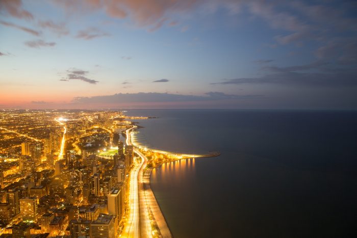 Lake Michigan against the Illinois shore