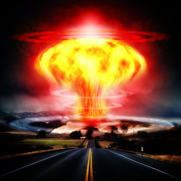 Artist's impression of an atomic bomb