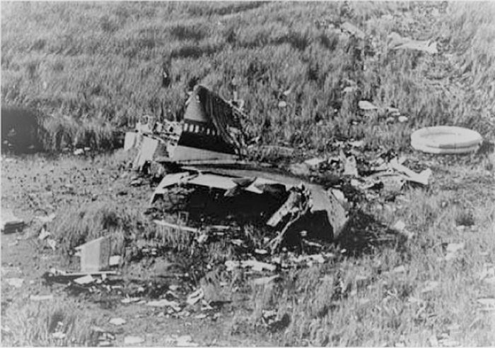 Part of the wreckage of Flight 401