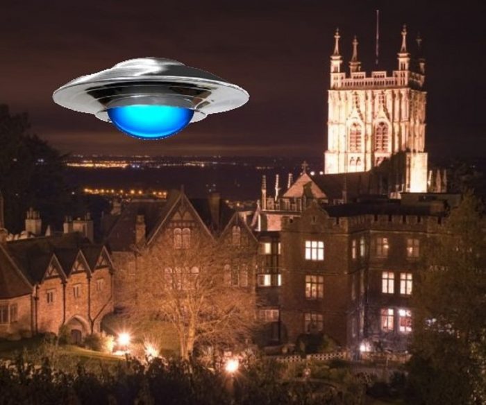 A depiction of a UFO over Berkshire