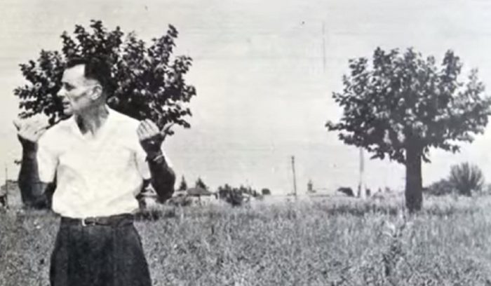 Bruno Facchini stood in a field