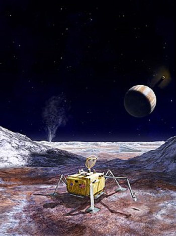 Artist's impression of a lander robot on Europa