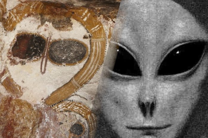 A comparison between an alien entity and an old cave painting