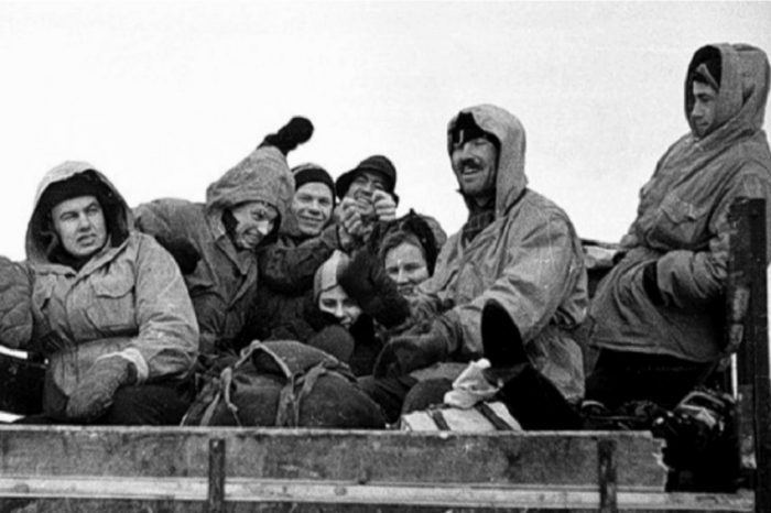 The Dyatlov hikers in the back of a truck