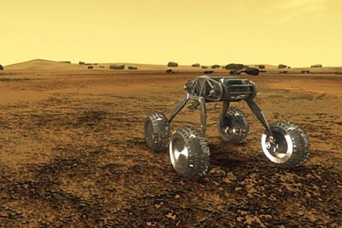 Artist's impression of a rover exploring the surface of Venus 