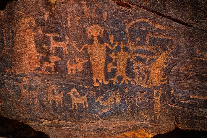 Cave art that appears to show aliens