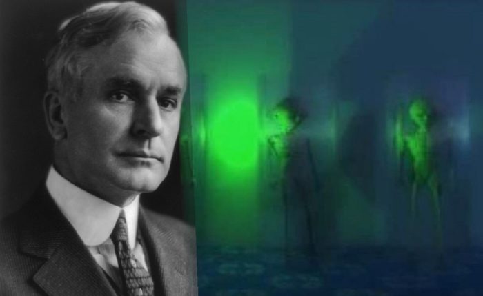 A picture of Cordell Hull blended into a depiction of Aliens