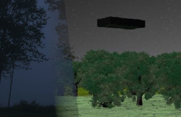 A depiction of the black box UFO over Maine in 1982