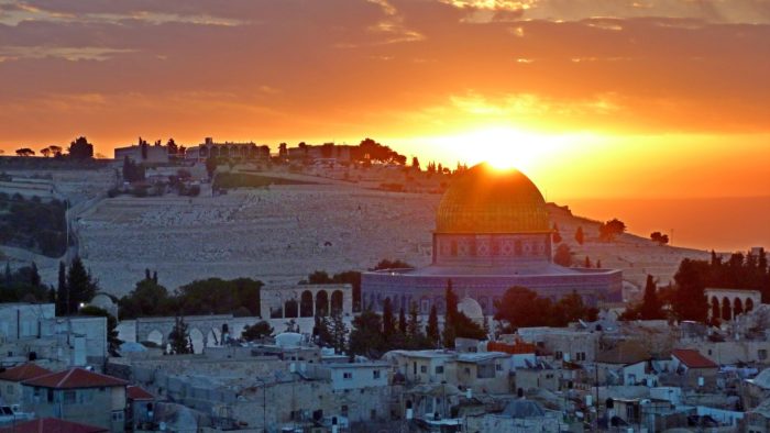 Temple Mount at sunset