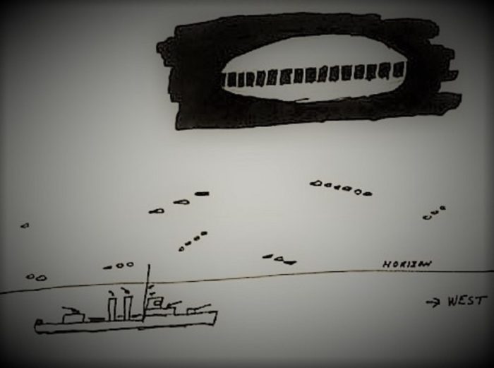 Sketch of the incident by MacFarlane