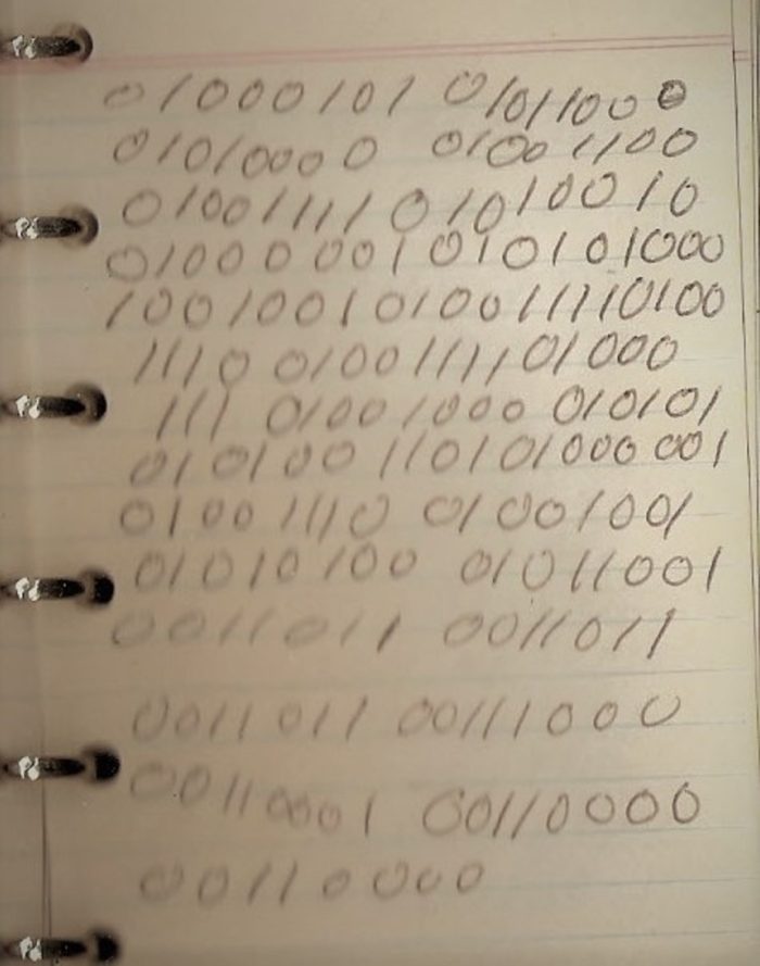 An example of the Binary written by the witnesses