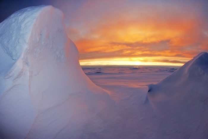 Antarctica in the sunset