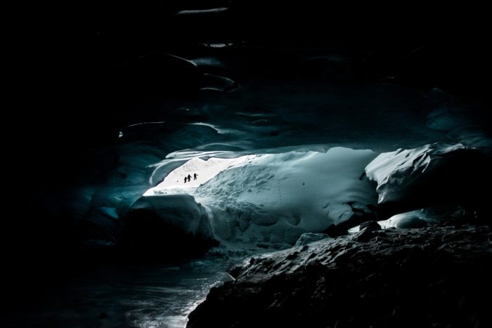 A depiction from inside a mammoth cave