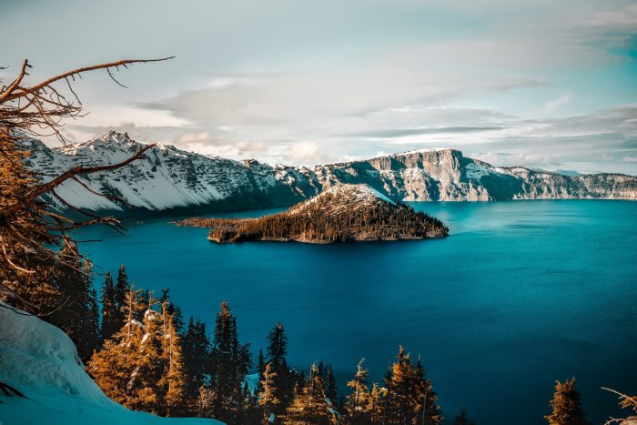 A view of Crater Lake Oregon