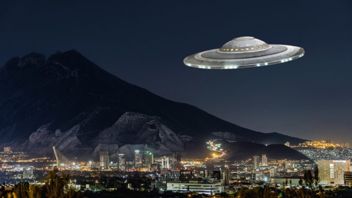 Superimposed UFO over the Las Mitres Mountains