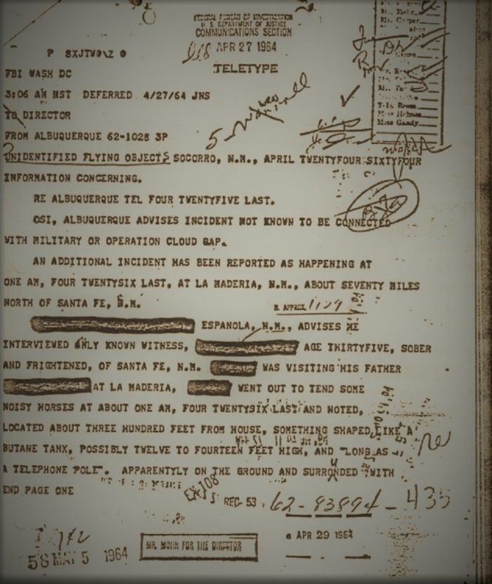 A page from the report of the incident 