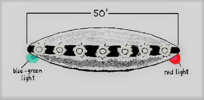 Artist's impression of the UFO