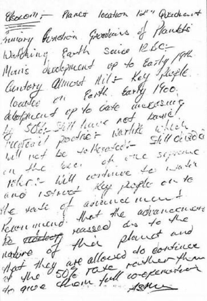 The note written by McMurray after the incident 