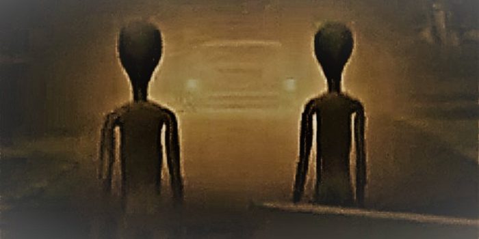 An image showing two alien shaped figures 