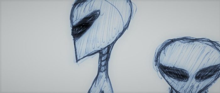 Witness sketch of the alien entities 