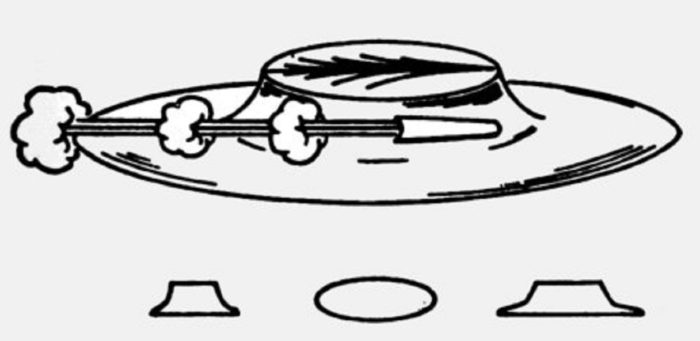 Sketch of UFO witnessed in 1947