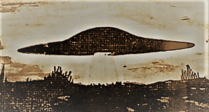 A depiction of the 1950 UFO sighting