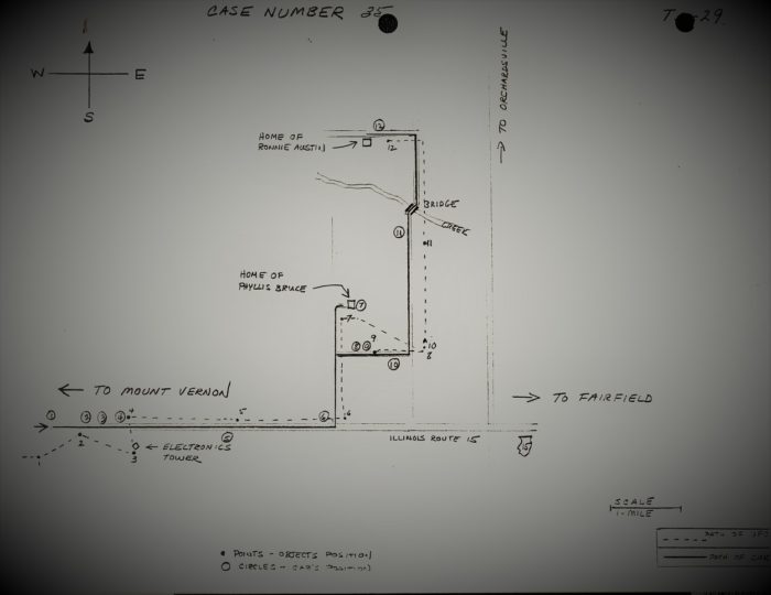 Map of the UFO incident 